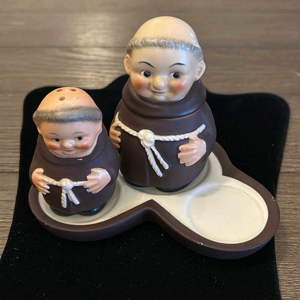 Vintage Goebel friar tuck condiment set - partial please read description